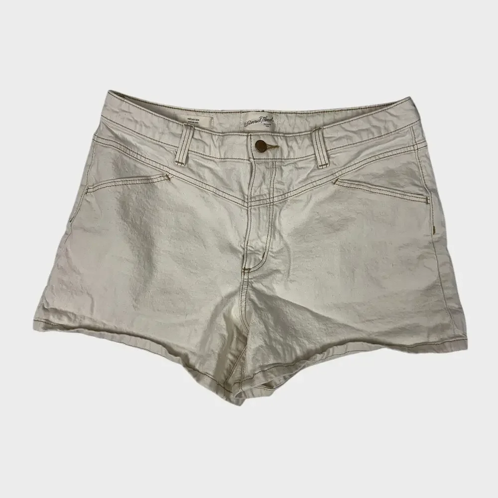 Universal Thread Vintage Midi Cream White Denim Shorts Womens 14 32R